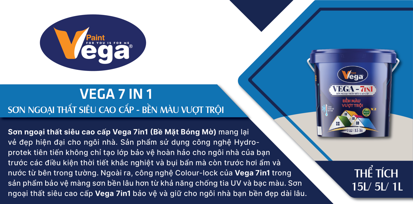 Sơn ngoại thất cao cấp Vega Pisa (Bề mặt bóng mờ)