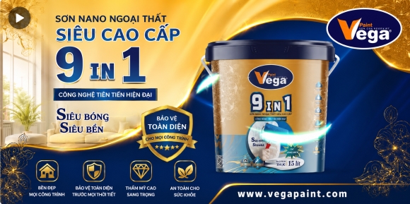 VEGA 9IN1 | Sơn Nano Ngoại Thất Siêu Bóng Siêu Bền Cao Cấp